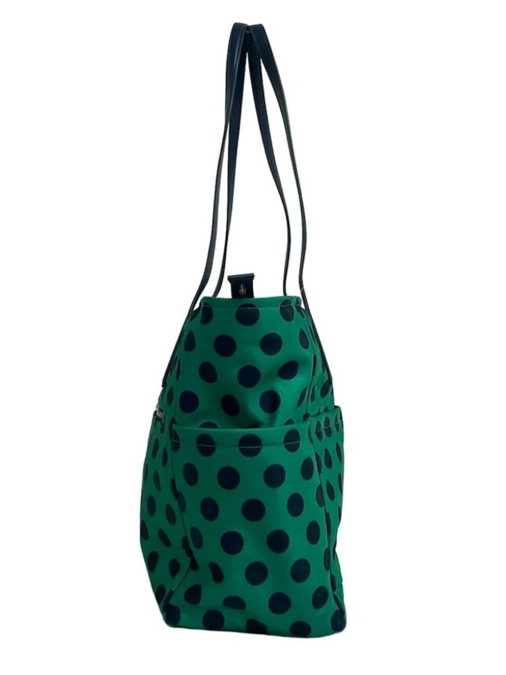 Kate spade Chelsea Tote Green Dark Navy Nylon Leather Tote Bag - Picture 2 of 9